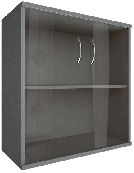 картинка Шкаф низкий широкий со стеклом А.СТ-3.2 от Мебельная мода
