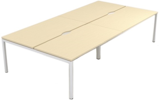 картинка 4-местный стол с раздвижными столешницами и вырезами для проводов 280х144см от Мебельная мода