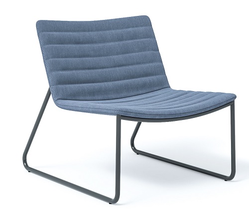 картинка Одноместное мягкое кресло с горизонтальной строчкой. Консольная стальная рама. арт. SPA015/P1 от Мебельная мода