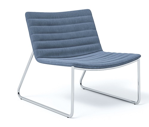 картинка Одноместное мягкое кресло с горизонтальной строчкой. Консольная стальная рама. арт. SPA015/P2 от Мебельная мода