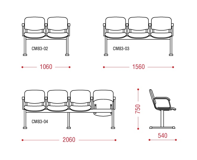 картинка Многоместная секция стульев Стандарт от Мебельная мода, фото: 2