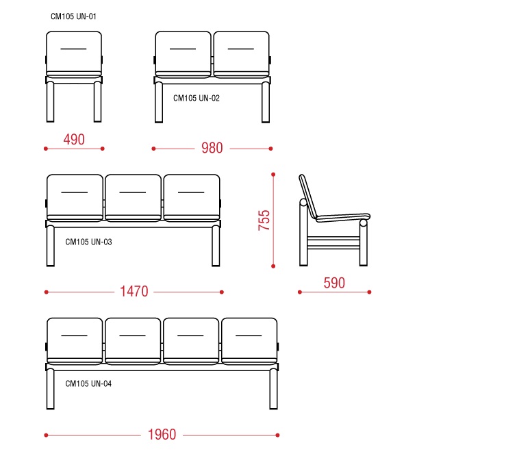 картинка Многоместная секция стульев Троя от Мебельная мода, фото: 2