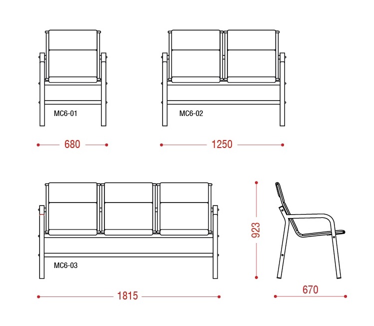 картинка Многоместная секция стульев Avion от Мебельная мода, фото: 2