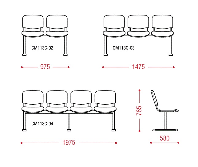 картинка *Многоместная секция стульев Трим от Мебельная мода, фото: 2