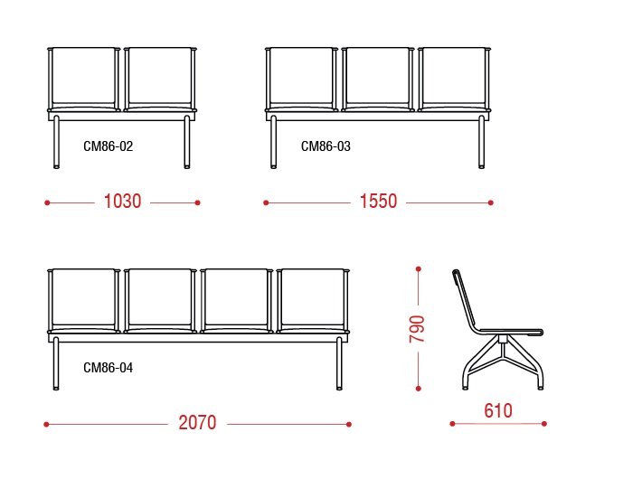 картинка Многоместная секция стульев Тайм от Мебельная мода, фото: 2