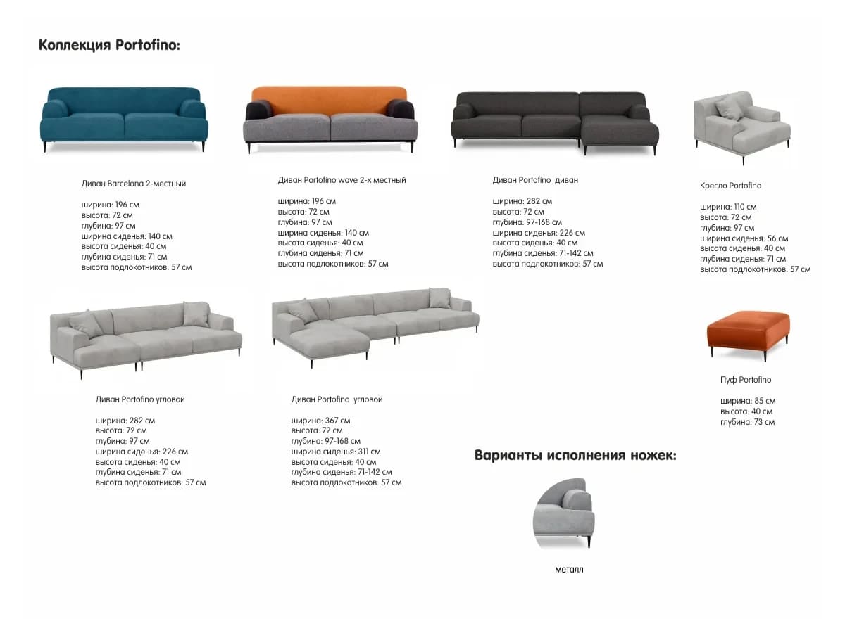 картинка Прямой диван PORTOFINO WAVE Мебельная мода, фото: 10 картинка Прямой диван PORTOFINO WAVE от Мебельная мода, фото: 10