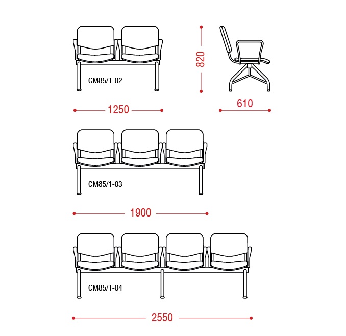 картинка Многоместная секция стульев Матис от Мебельная мода, фото: 2